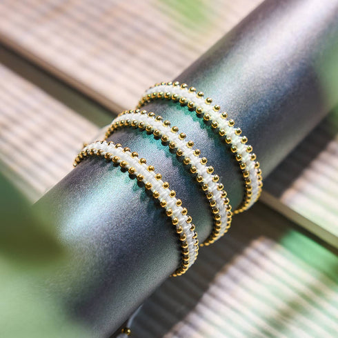 Gold x Weiß | Freundschaftsarmband DOT